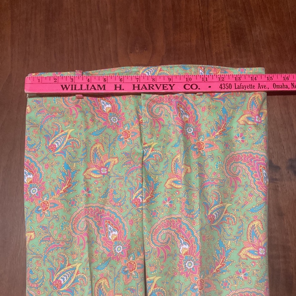 Lauren Ralph Lauren lime green pink paisley pants 4P - Picture 7 of 9
